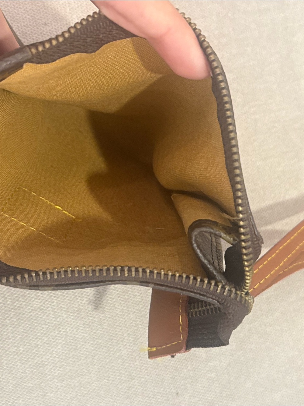 Louis Vuitton Monogram Canvas Wristlet in Brown and Tan - Picture 7 of 8